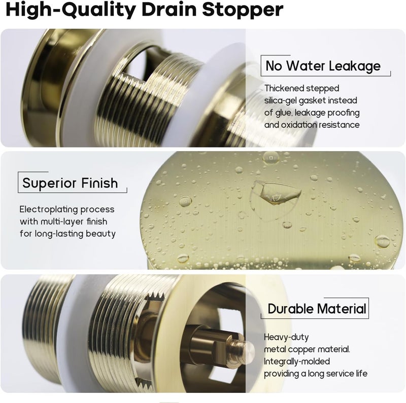 FerdY Pop-up Drain for Freestanding Bathtub, Brushed Nickel Finish, cUPC Certification, Freestanding Bathtub Drain Stopper - Image 3